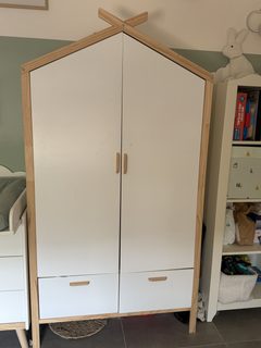 Armoire enfant Vertbaudet Cabane Robinson blanc mat