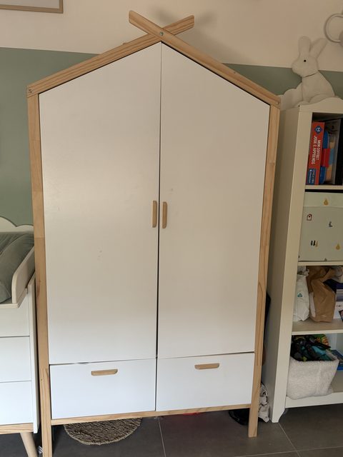 Armoire enfant Vertbaudet Cabane Robinson blanc mat