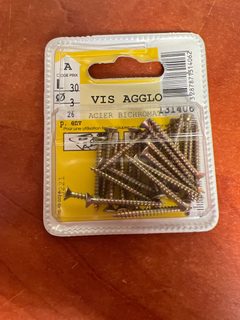 Vis agglo Ø 3 x 30 mm acier bichromaté (boîte)