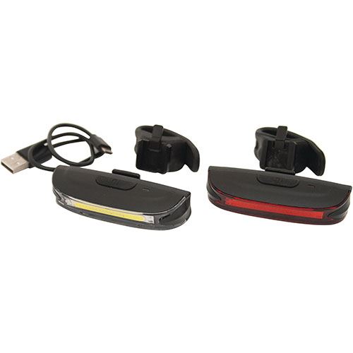 Ensemble D'Éclairages Avant Et Arrière Usb Wayscral Pour Vélo - Noir