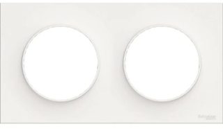 Schneider Electric Odace Styl plaque double blanc S520704