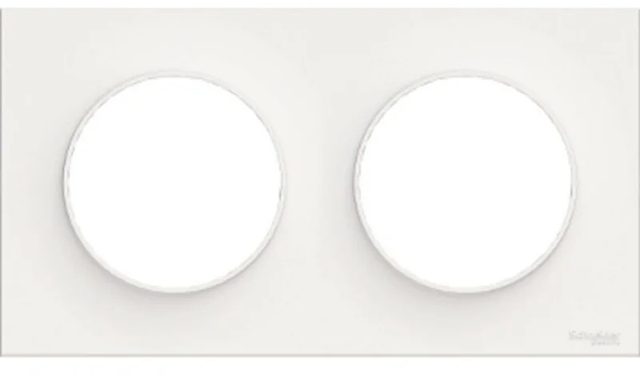 Schneider Electric Odace Styl plaque double blanc S520704