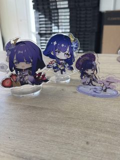 Lot de 3 stands acryliques Raiden Shogun Genshin Impact