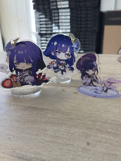 Lot de 3 stands acryliques Raiden Shogun Genshin Impact
