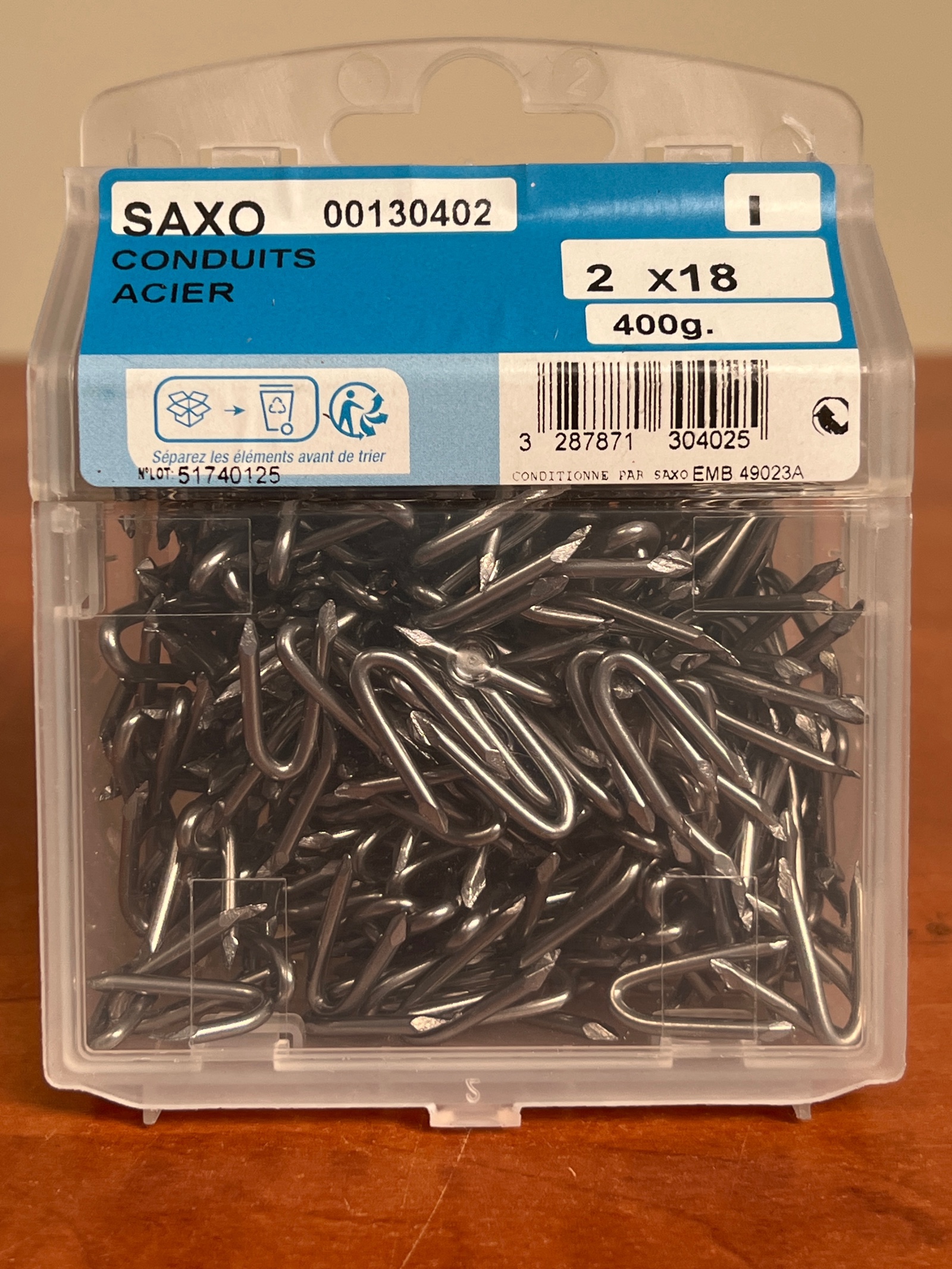 SAXO 00130402 Conduits acier 2 x 18 - 400 g
