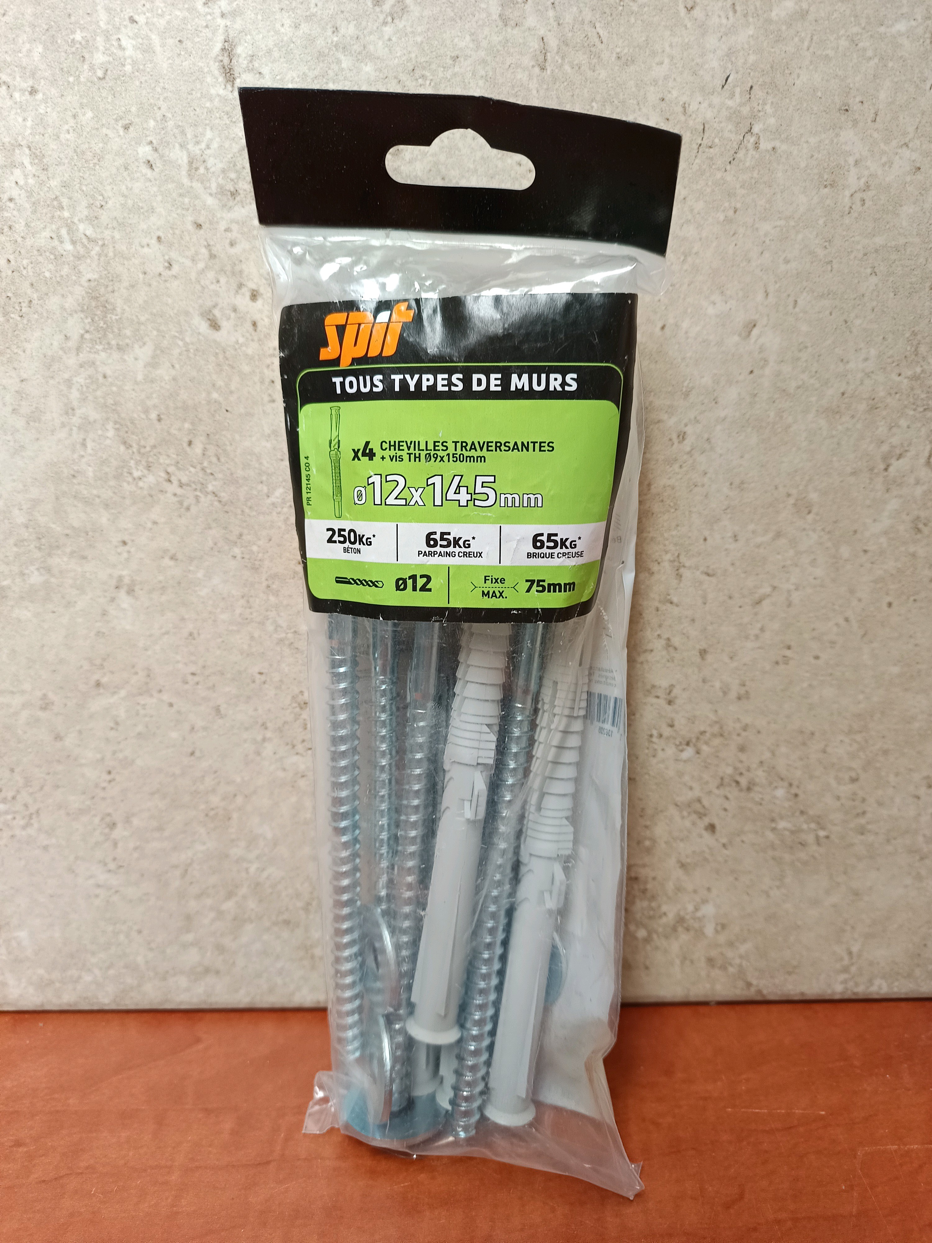 Spit chevilles traversantes Ø12 x 145 mm (x4)
