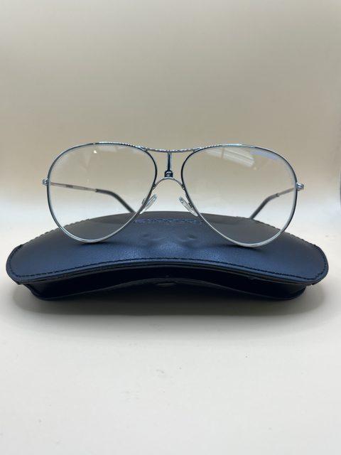 Monture de lunettes carrera aviateur en métal argenté avec étui rigide