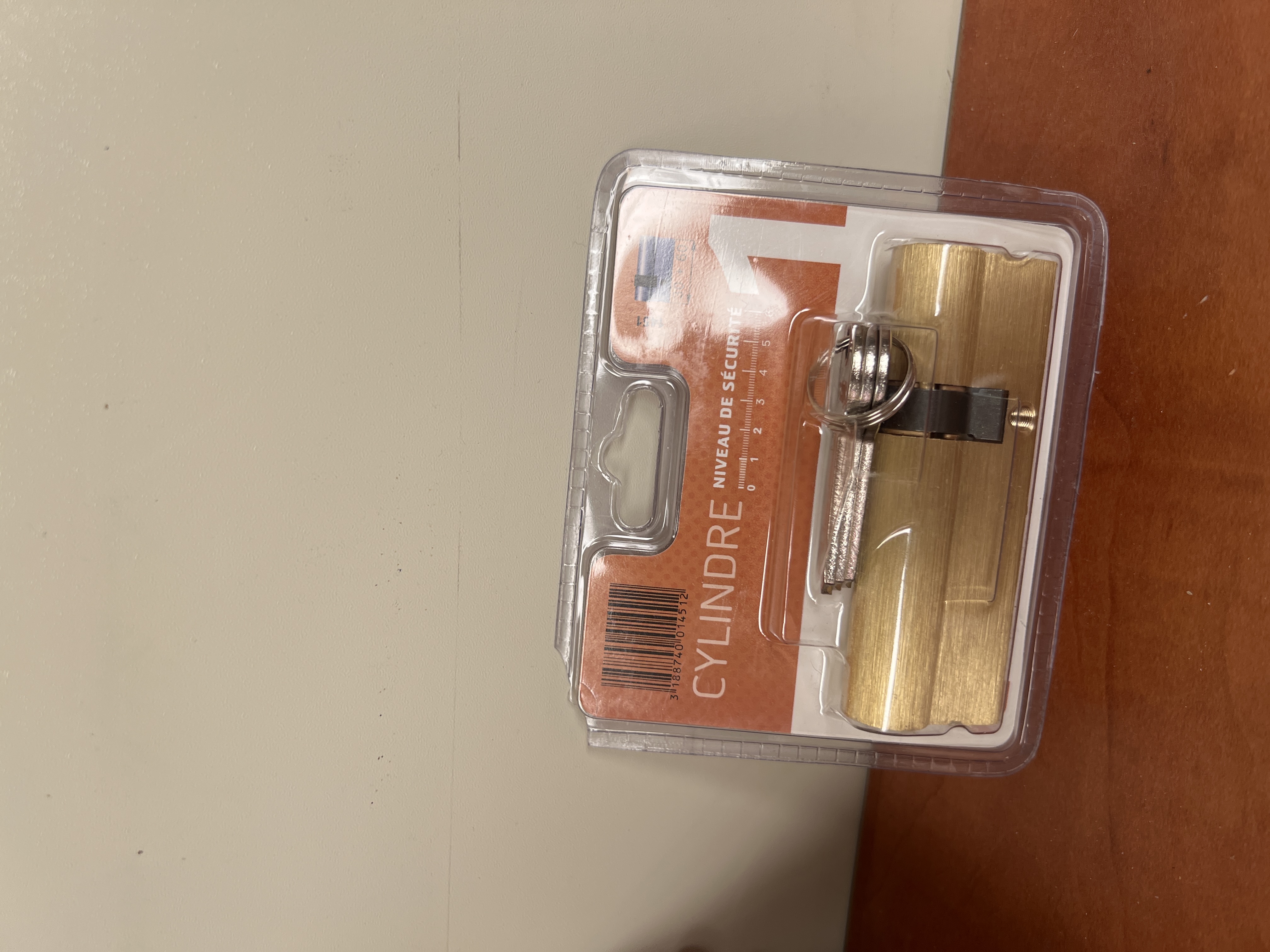 Cylindre de sécurité Bricard Pratic 30x60 laiton 3 clés