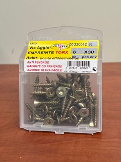 SAXO Jetfix vis aggloméré Torx 6 x 30 en acier (boîte env. 100 pièces)