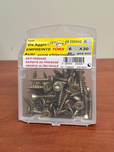 SAXO Jetfix vis aggloméré Torx 6 x 30 en acier (boîte env. 100 pièces)