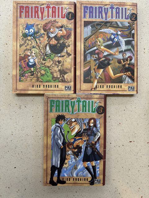 Lot mangas Fairy Tail tomes 1 à 3 Pika Édition