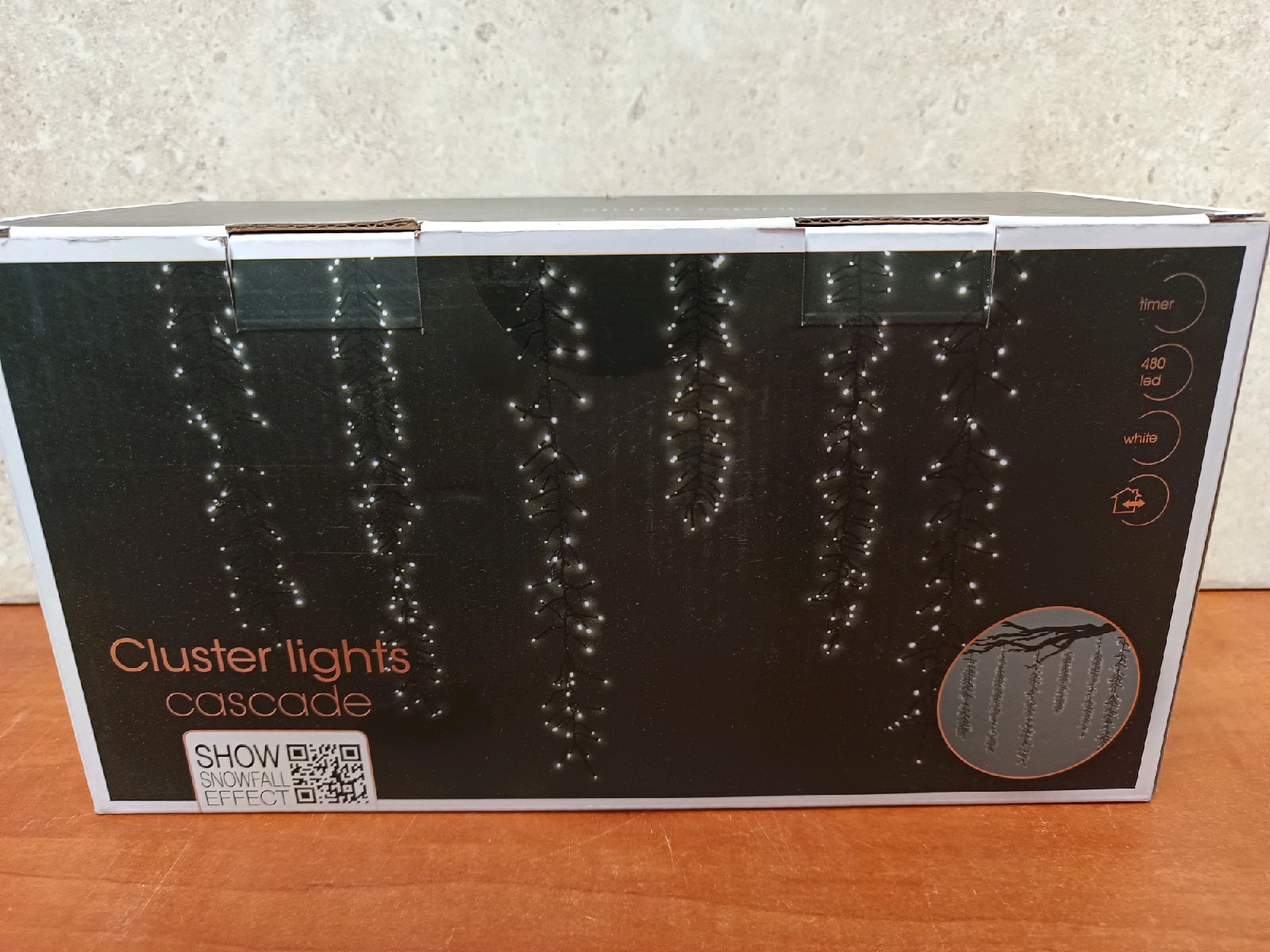Guirlande lumineuse Cluster lights cascade, 480 LED blanches avec minuterie