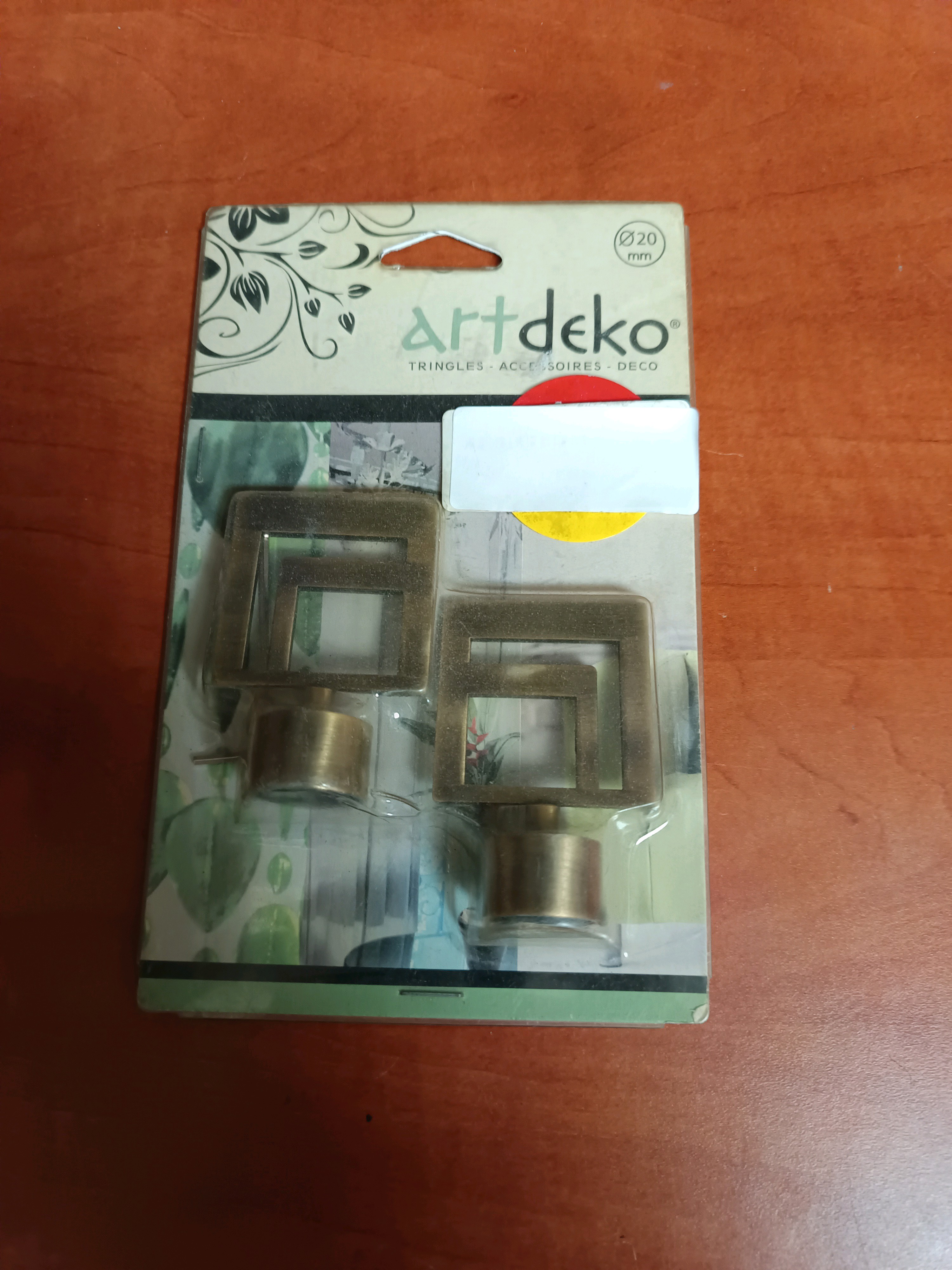 Embouts de tringle à rideaux Artdeko Ø20 mm, design carré, finition bronze