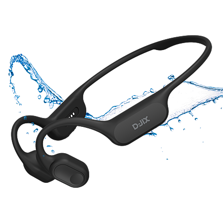 Écouteurs D-JIX Triton 600 à conduction osseuse Bluetooth MP3 32 Go noirs