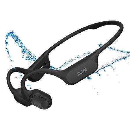 Écouteurs D-JIX Triton 600 à conduction osseuse Bluetooth MP3 32 Go noirs