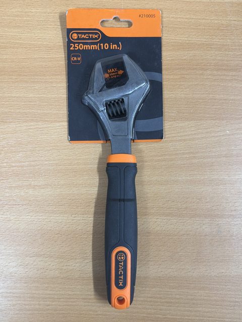 Clé à molette Tactix 250 mm 10 pouces CR-V ouverture 30 mm