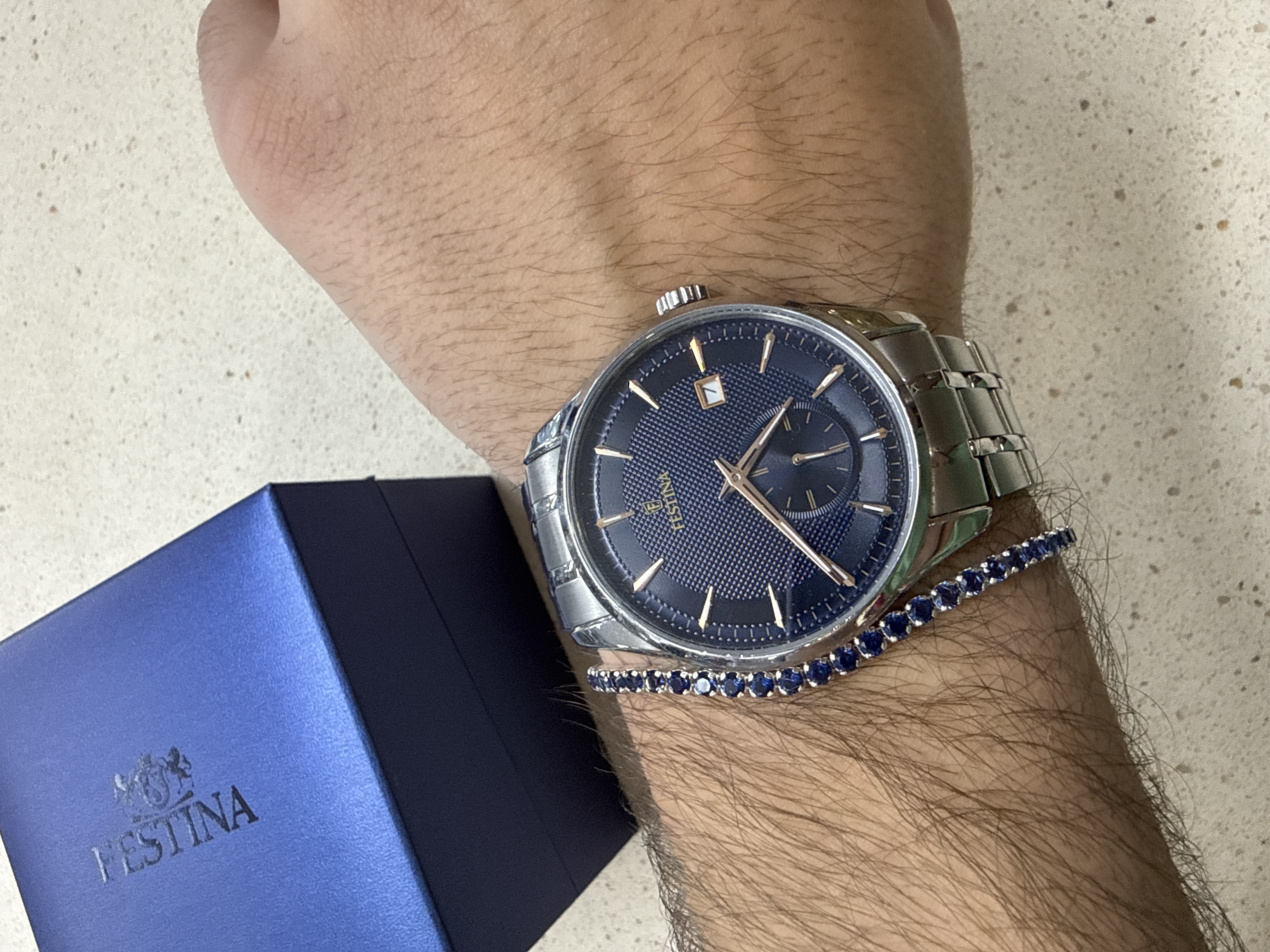 Montre Festina F20276/2 analogique, bracelet acier, cadran bleu — photo 3