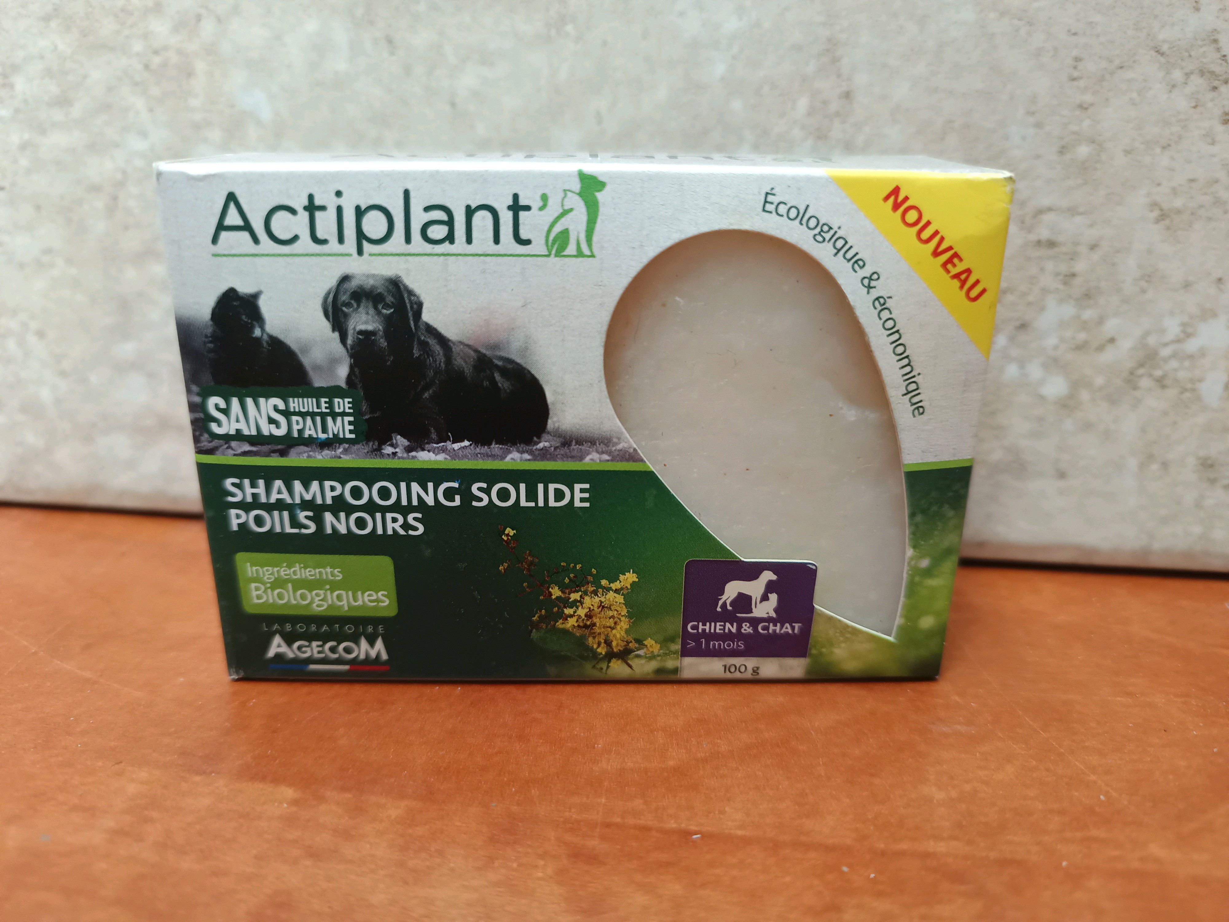 Actiplant' shampooing solide poils noirs chien & chat 100 g