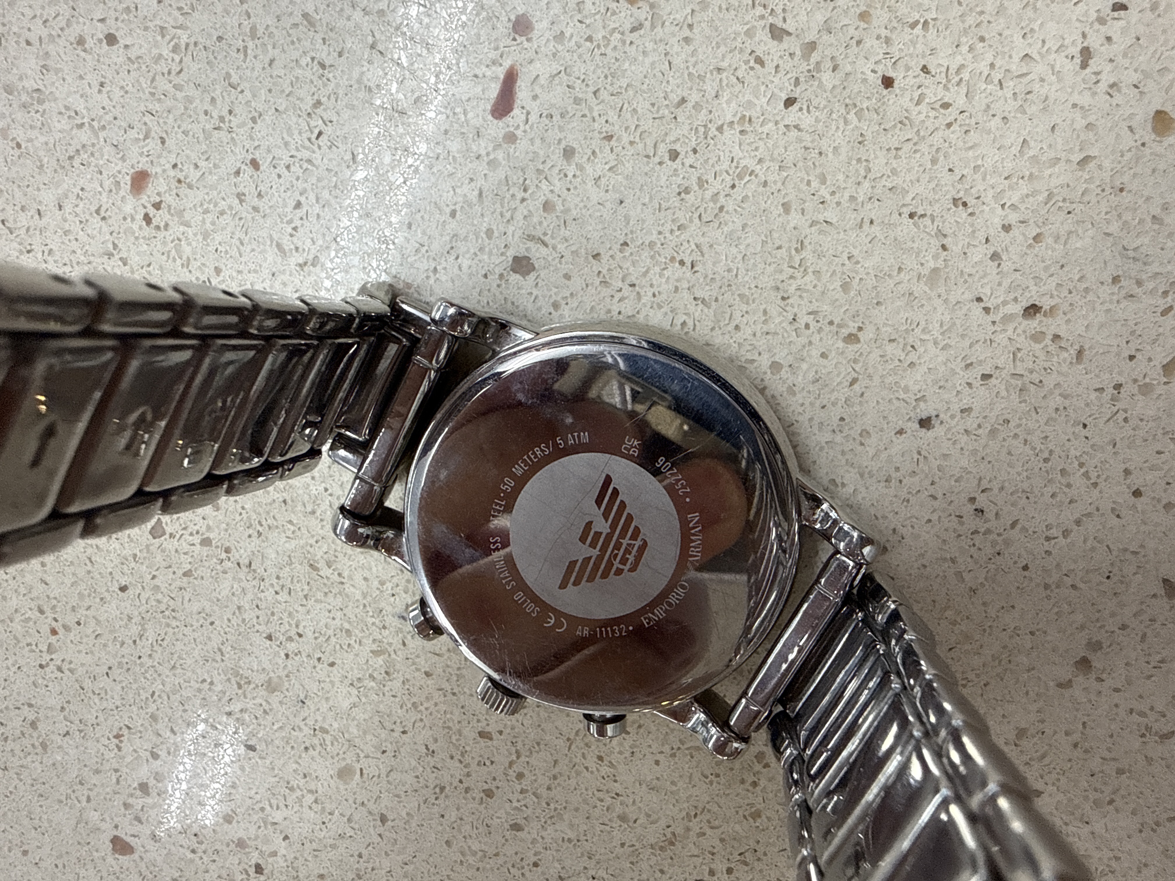 Montre Emporio Armani AR11132 chronographe à bracelet acier, cadran bleu — photo 2