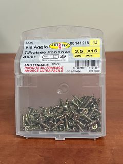 Jetfix Saxo vis agglo 3.5 x 16 tête fraisée Pozidrive acier (boîte 200)