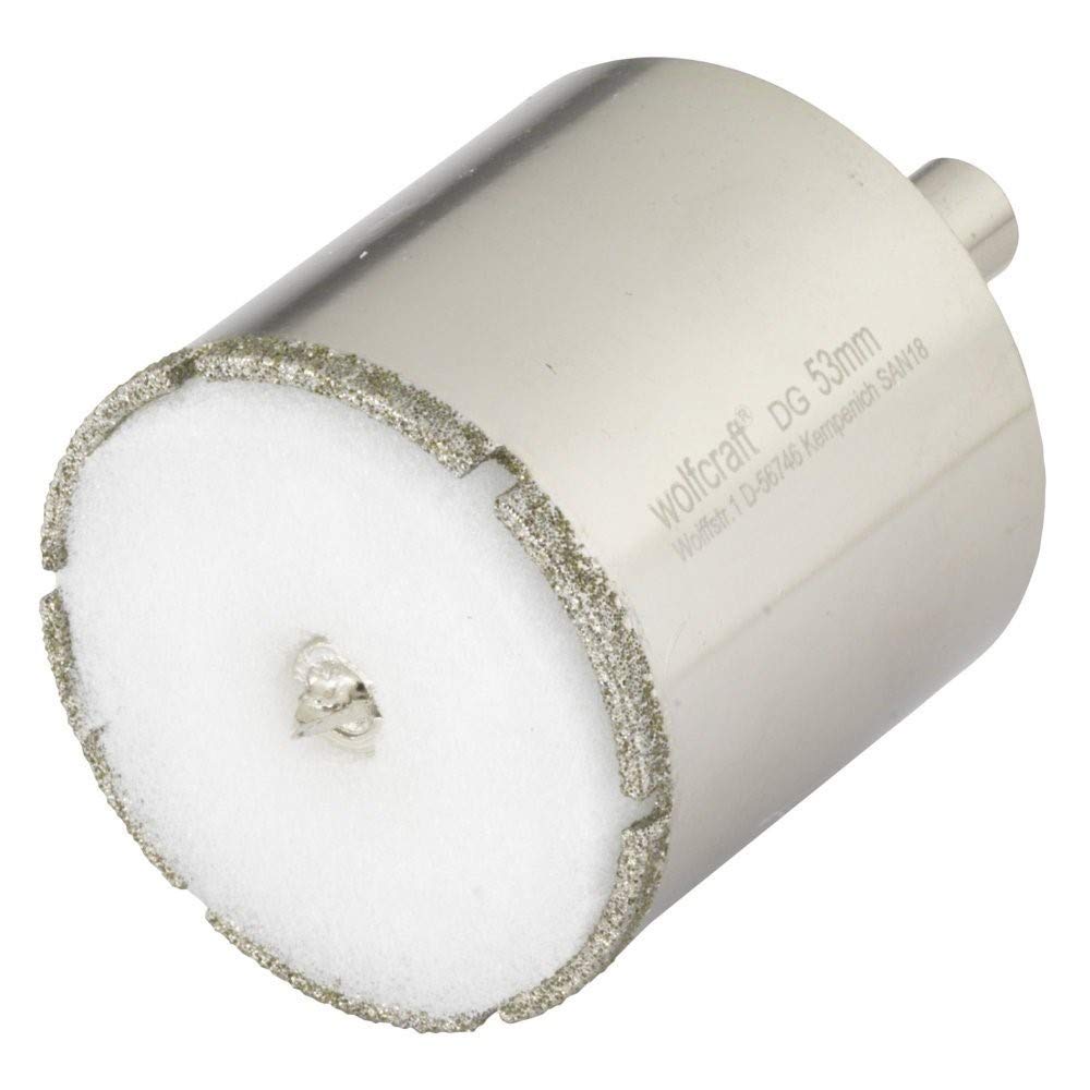 Wolfcraft Trépan diamant céramique avec éponge, tige 10 mm pour perceuse Ø 53