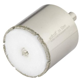 Wolfcraft Trépan diamant céramique avec éponge, tige 10 mm pour perceuse Ø 53