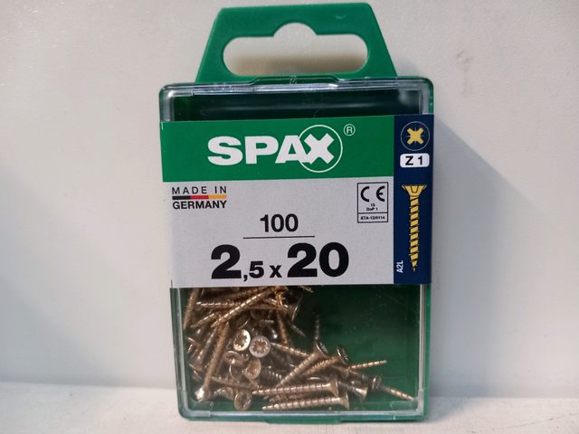 Vis SPAX 2,5 x 20 mm - boîte de 100