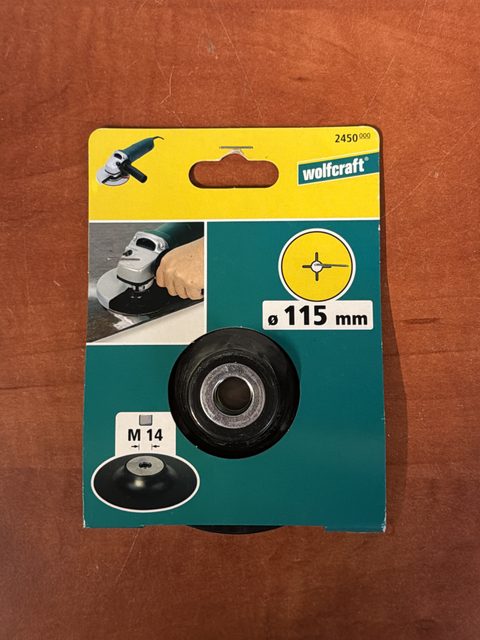 Plateau support pour meuleuse d'angle Wolfcraft Ø115 mm M14