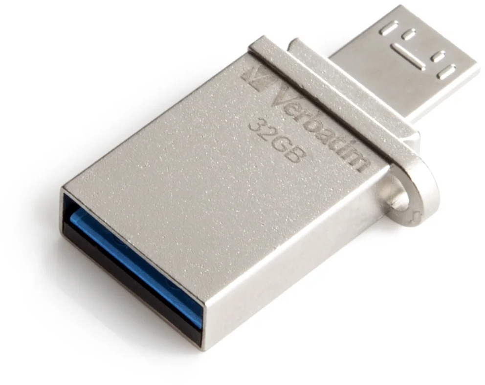 Verbatim Store 'n' Go OTG Micro Drive - Clé USB - 16 Go - USB 3.0 / micro USB - métal argenté