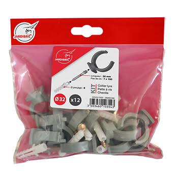 Jardibric kit 12 colliers lyre fixation Ø32