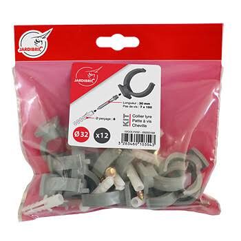 Jardibric kit 12 colliers lyre fixation Ø32