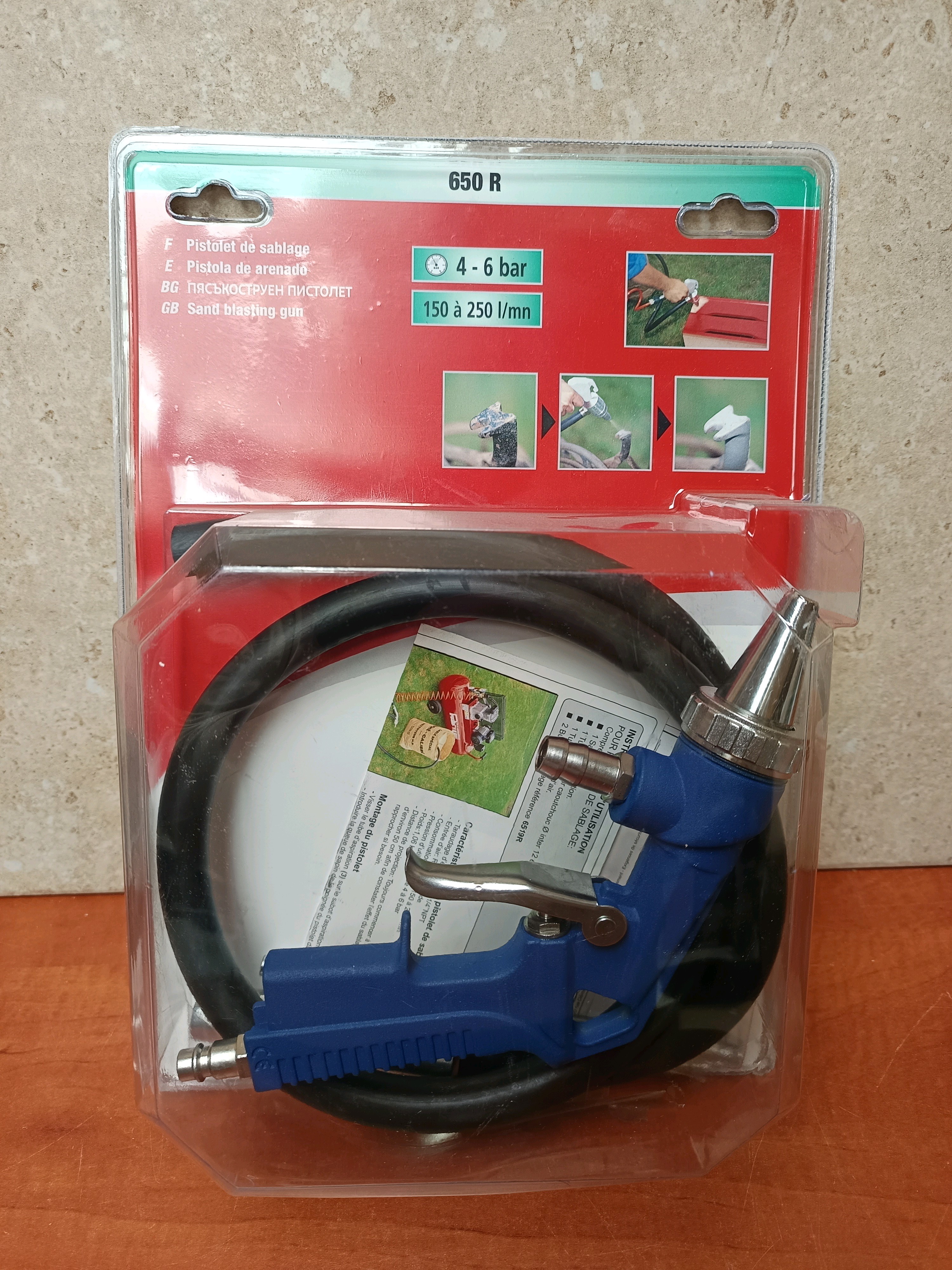 Pistolet de sablage pneumatique 650 R avec tuyau