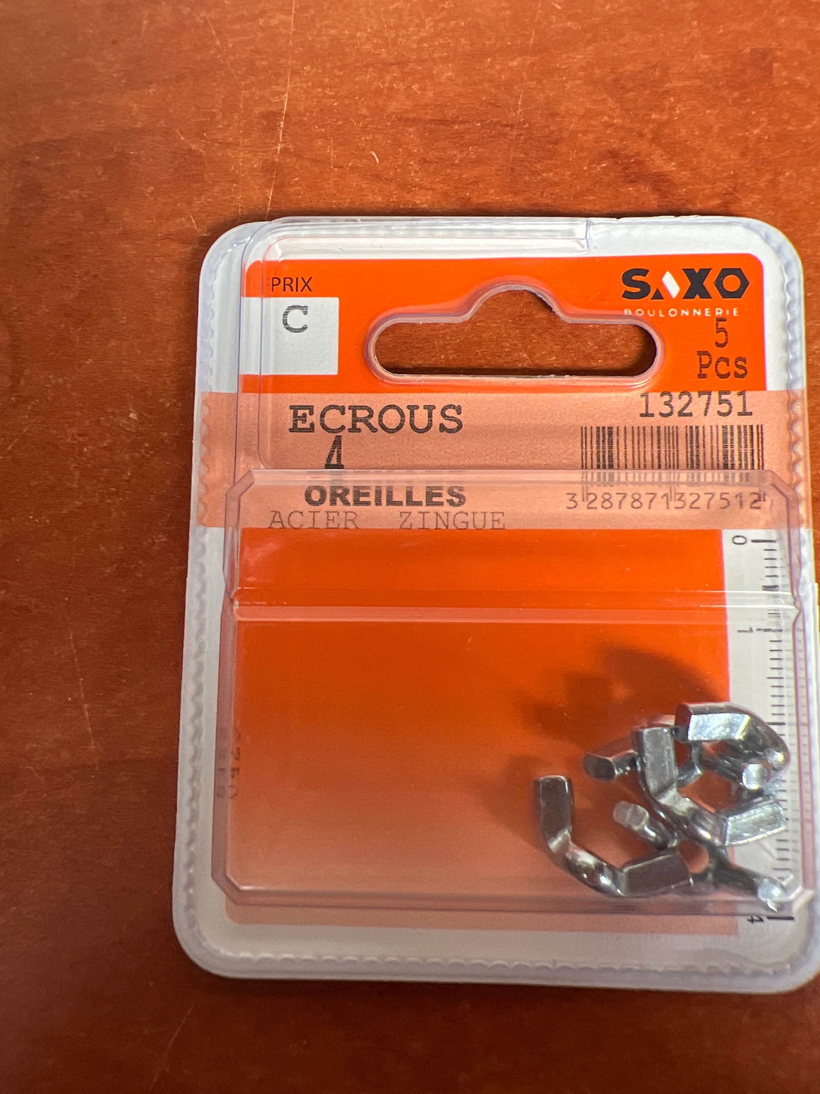 SAXO 132751 Écrous à oreilles en acier zingué – 5 pièces