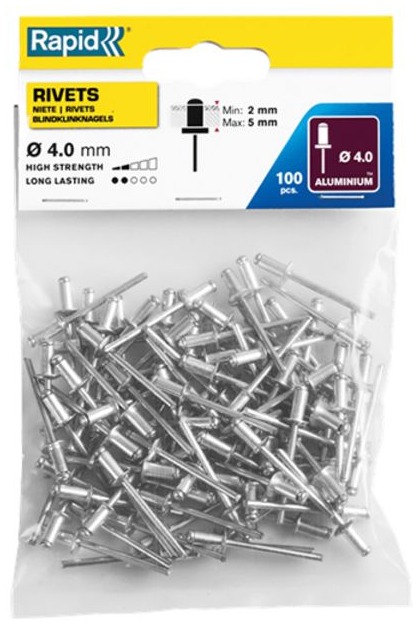 Rivets aveugles Rapid 4 x 8 mm 100 pièces