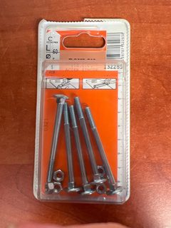Boulons à tête ronde carrée avec écrous – acier zingué (blister)