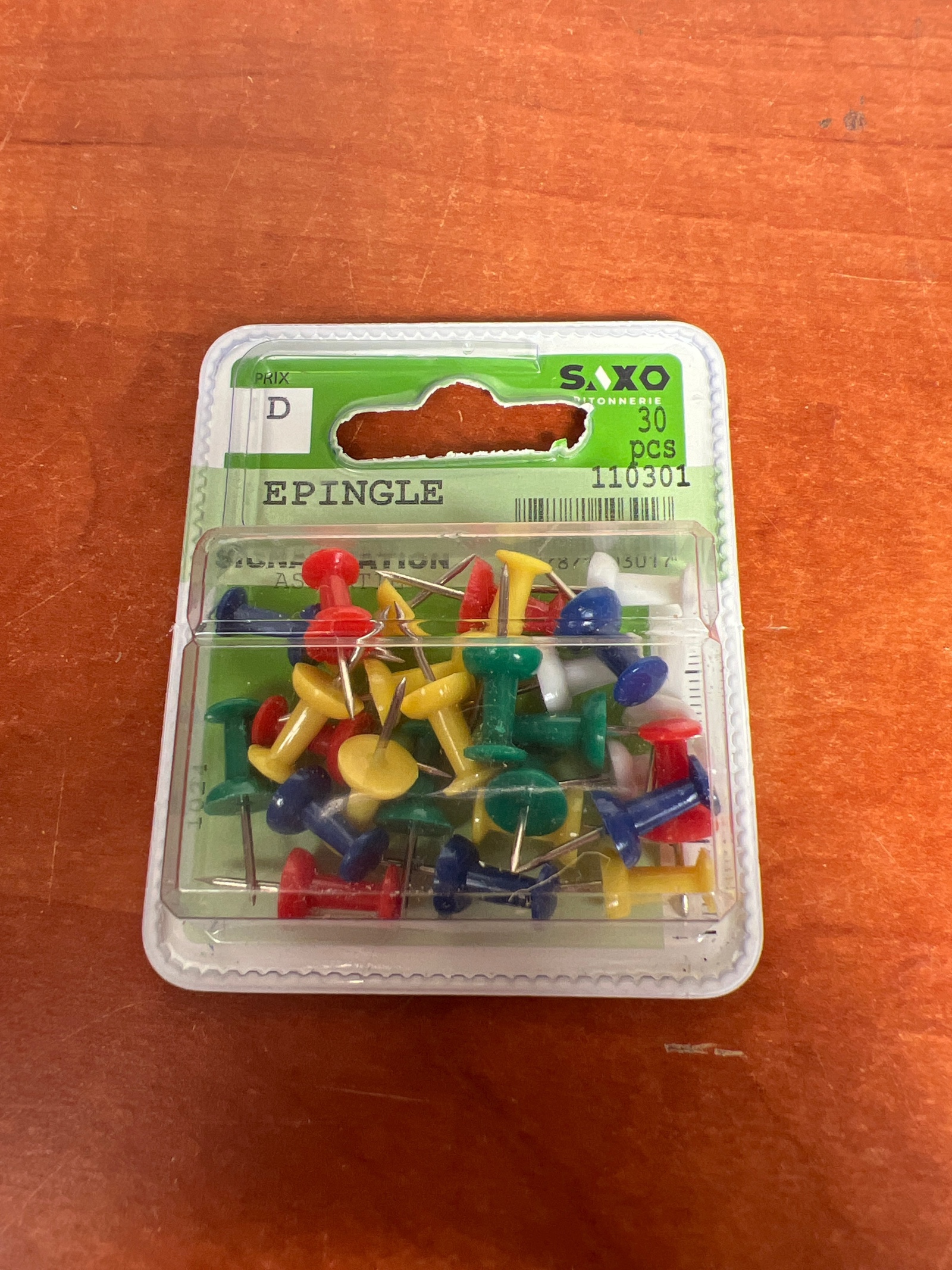 SAXO épingles multicolores – 30 pièces