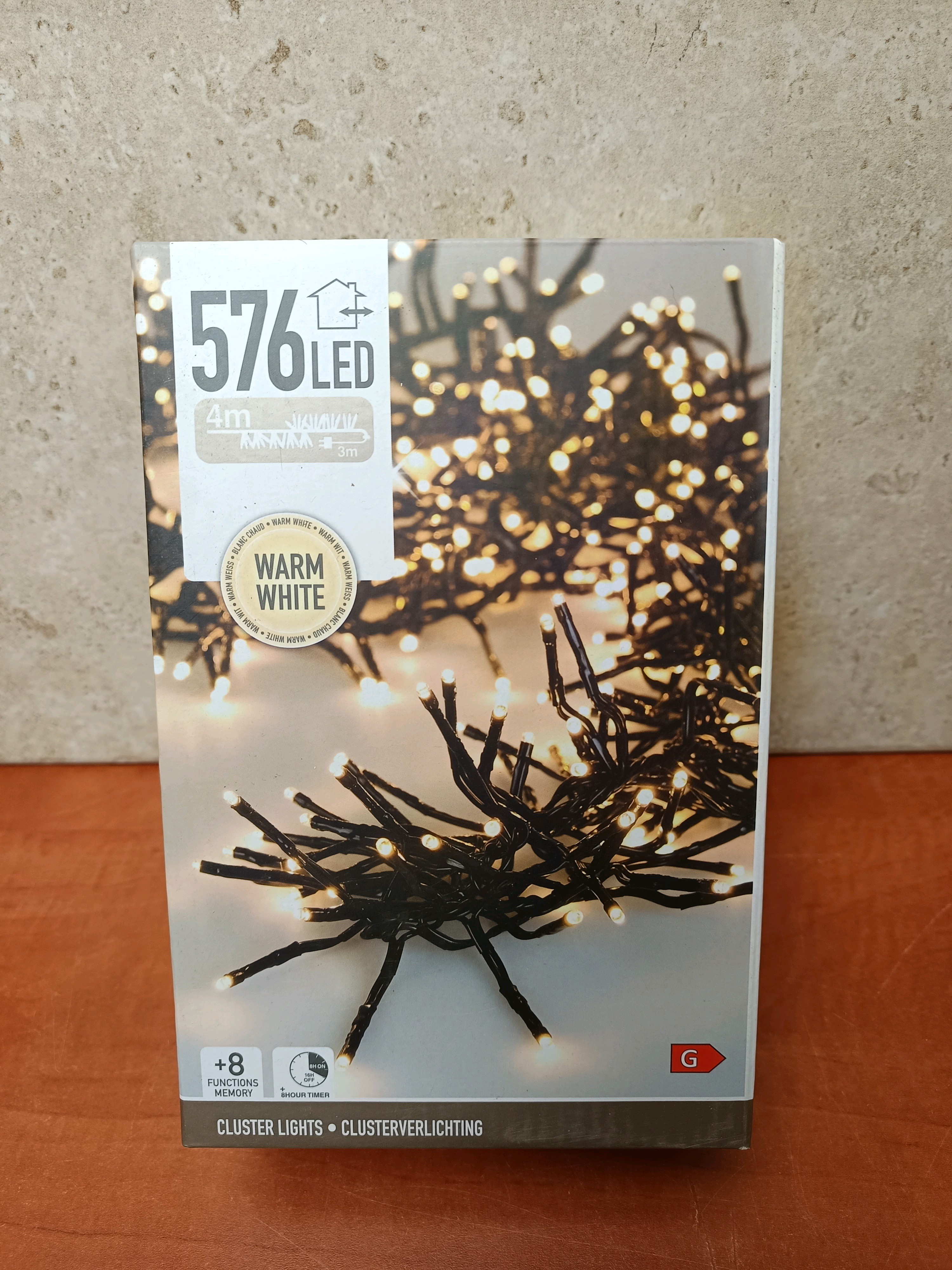 Guirlande lumineuse Cluster Lights 576 LED 4 m - blanc chaud