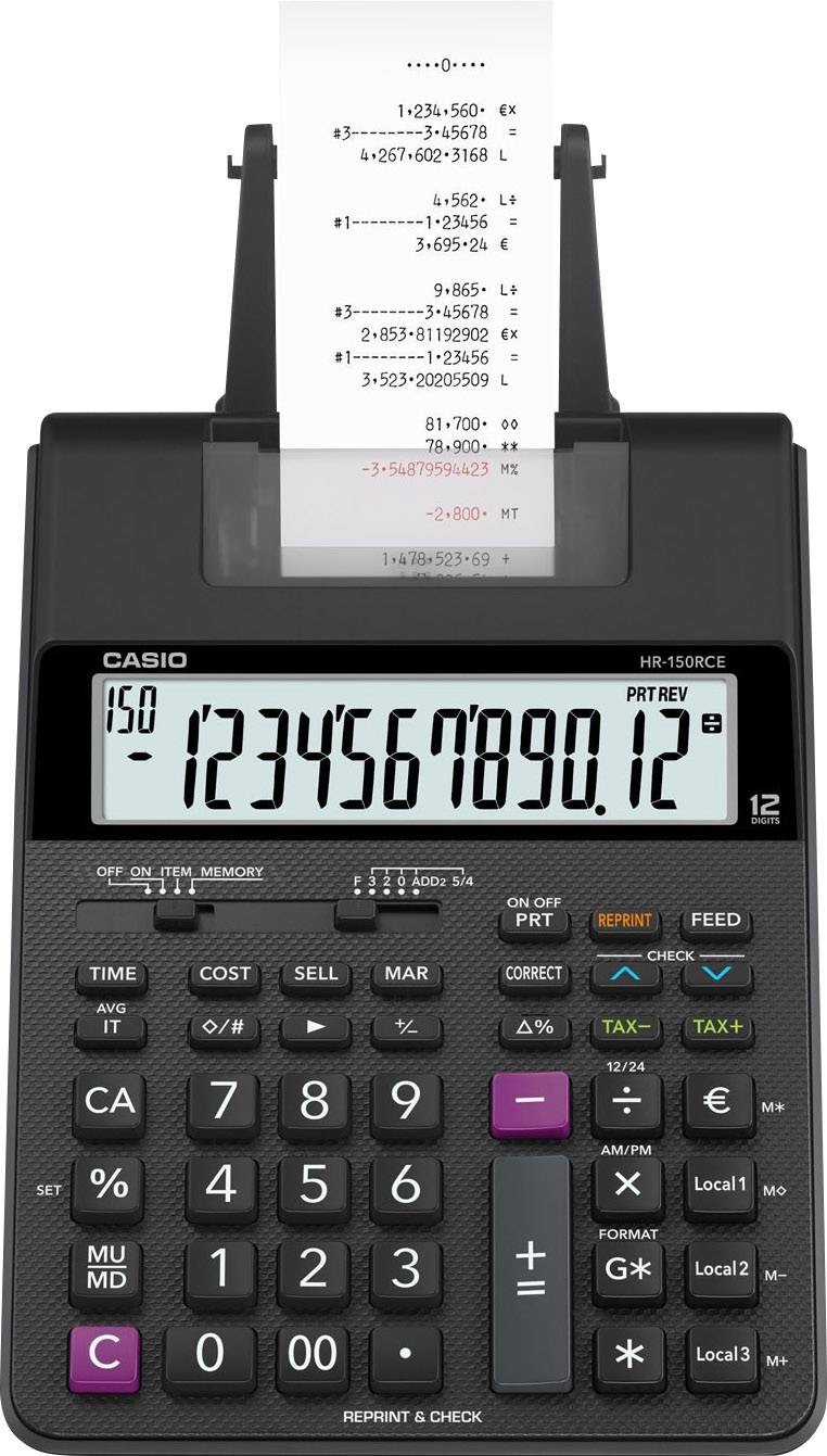 Calculatrice imprimante Casio HR-150RCE 12 chiffres