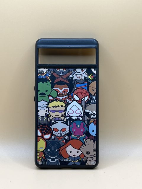 Boîtier Marvel à poignée coulissante (motifs super-héros chibi)