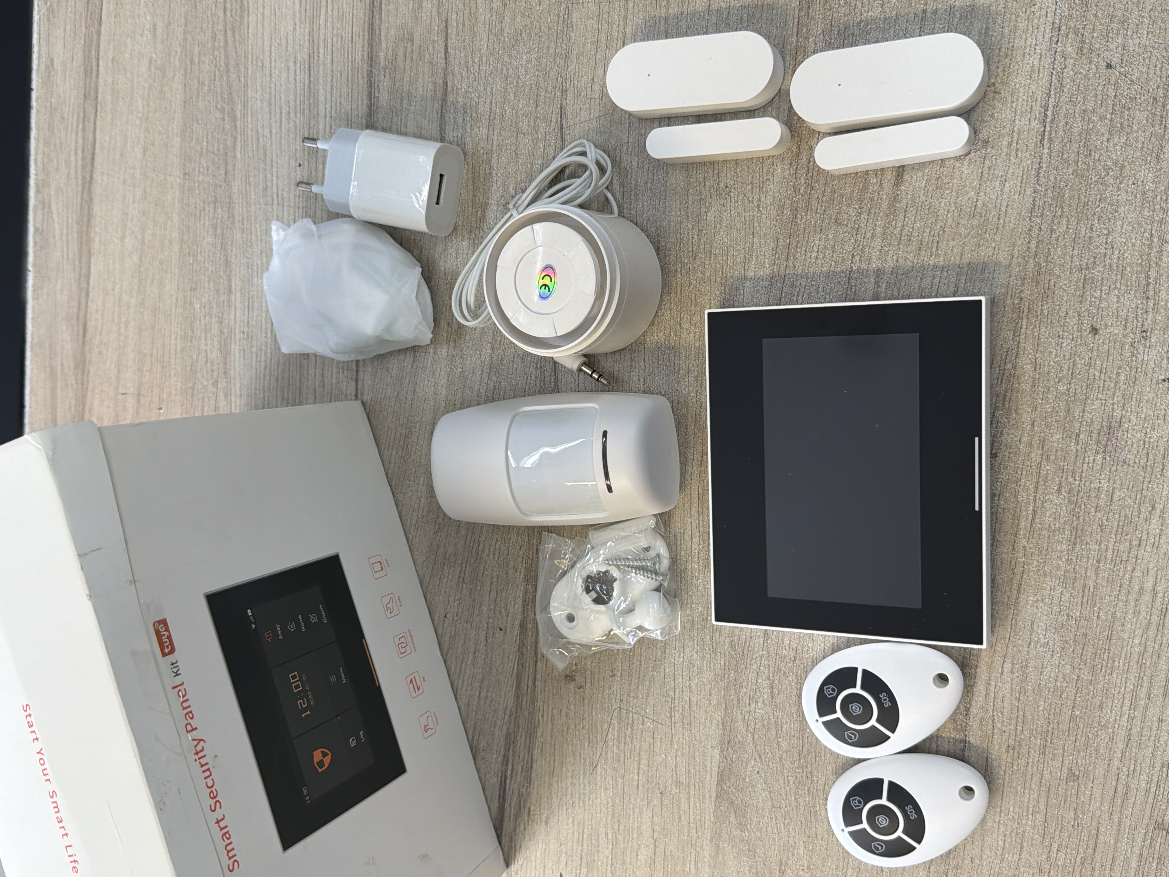 Kit alarme Tuya GSM 4G WiFi avec écran, détecteurs et télécommandes
