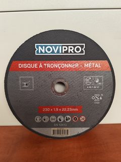 Disque à tronçonner métal Novipro 230 x 1,9 x 22,23 mm