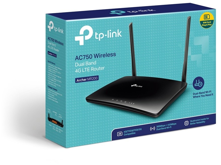 Routeur 4G LTE TP-Link Archer MR200 AC750 double bande