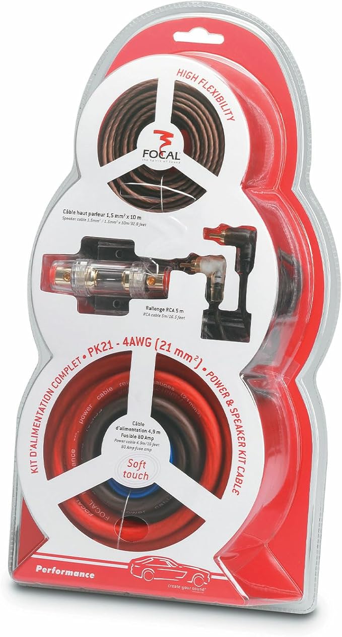 Kit câblage ampli voiture Focal PK21 4 AWG Performance