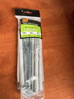 Lot de 4 chevilles universelles SPIT Prolong 12 x 210 mm avec vis