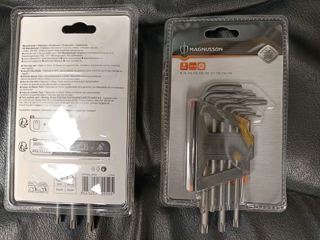 Magnusson Jeu de clés Torx en L 9 pièces (T9, T10, T15, T20, T25, T27, T30, T40, T45)