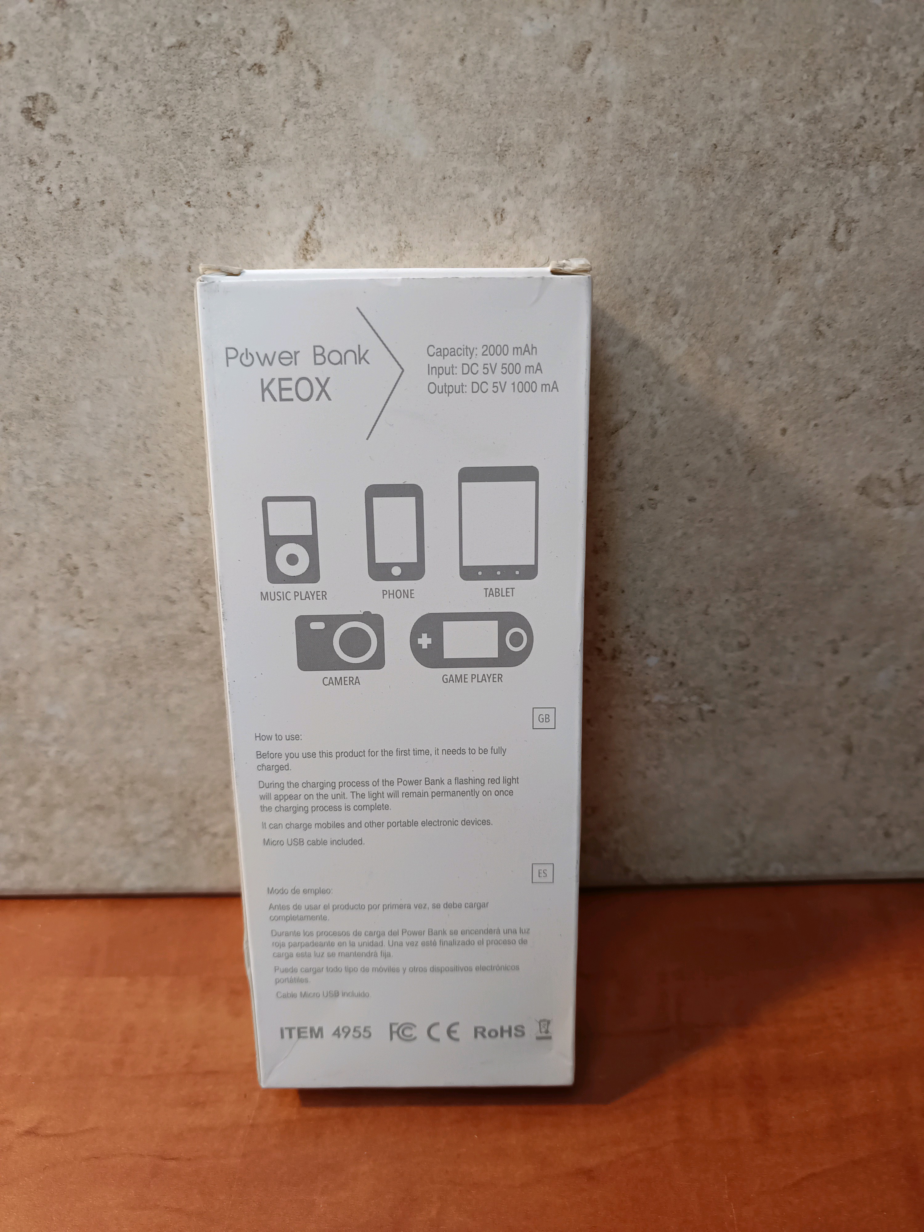 KEOX Power Bank 2000 mAh (Item 4955) — photo 2