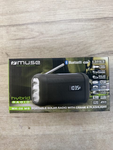 Radio portable Bluetooth Muse MH-08 MB solaire avec lampe torche