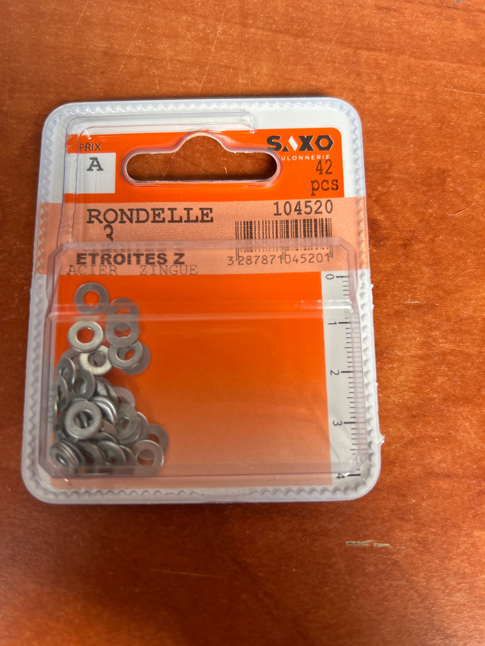 Saxo Boulonnerie rondelles étroites Z en acier zingué (x42)