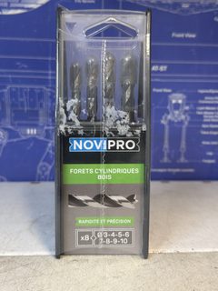 Novipro coffret 8 mèches à bois pour perceuse 3 à 10 mm