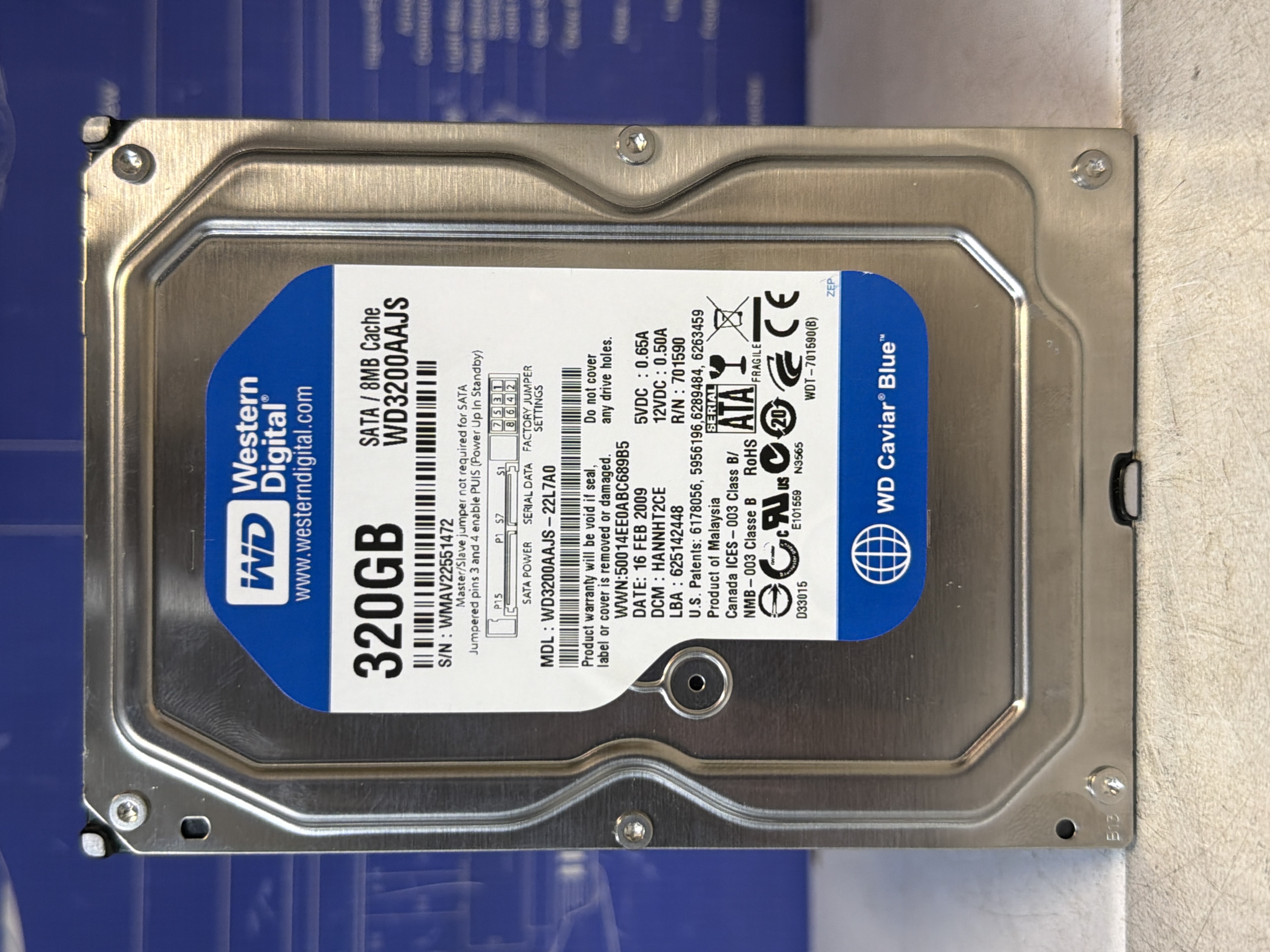 Disque dur interne Western Digital WD3200AAJS 320 Go SATA